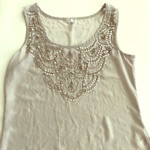 Sleeveless Sheer Sequin Embellished Top
